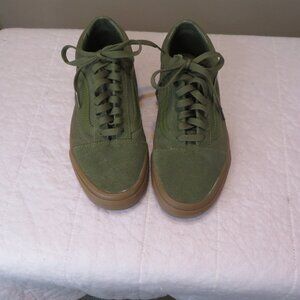 Vans Unisex Old Skool Green Suede/Canvas Skate Shoes